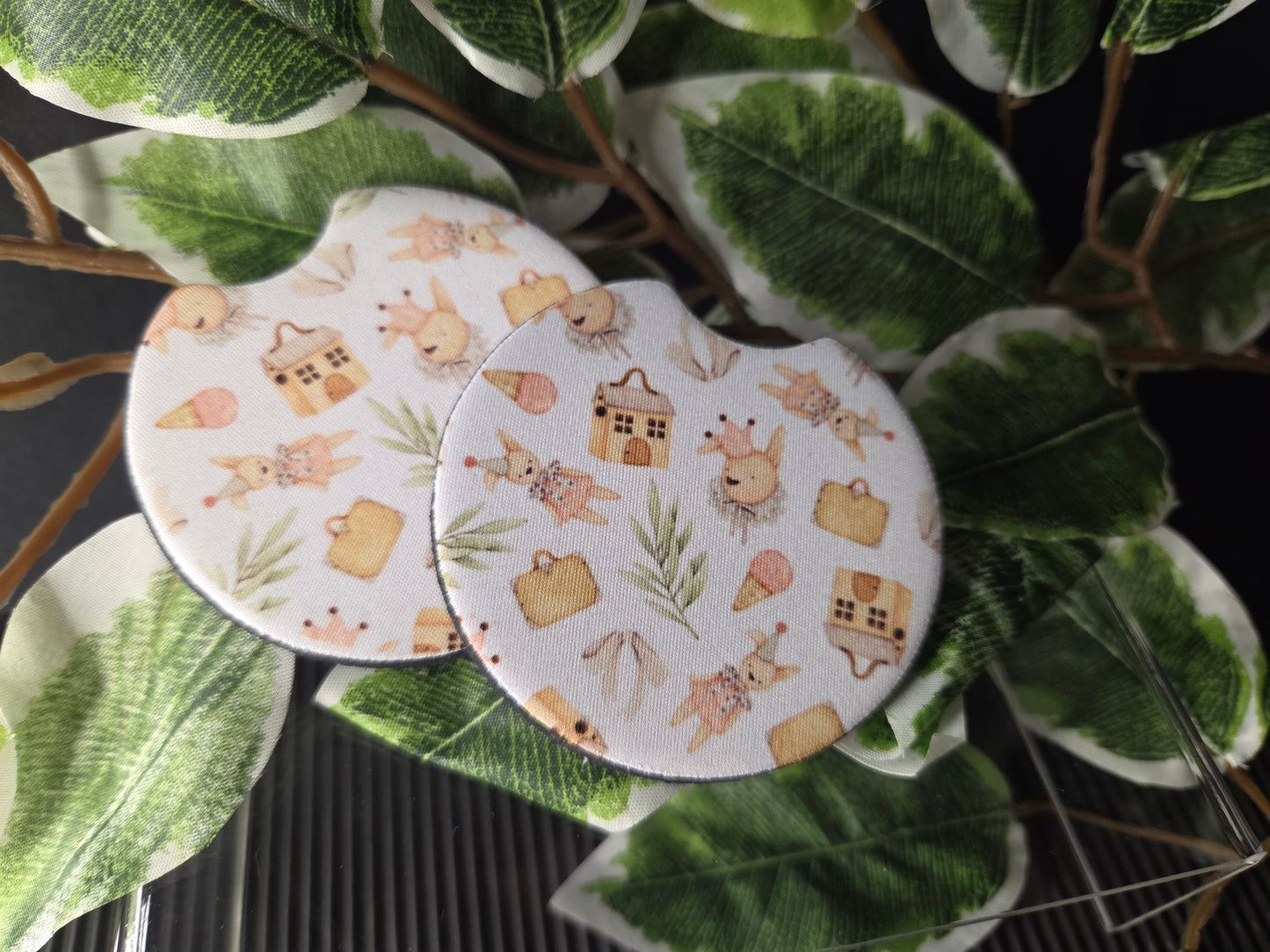 2-Piece Peter Rabbit Design Car Coaster Set