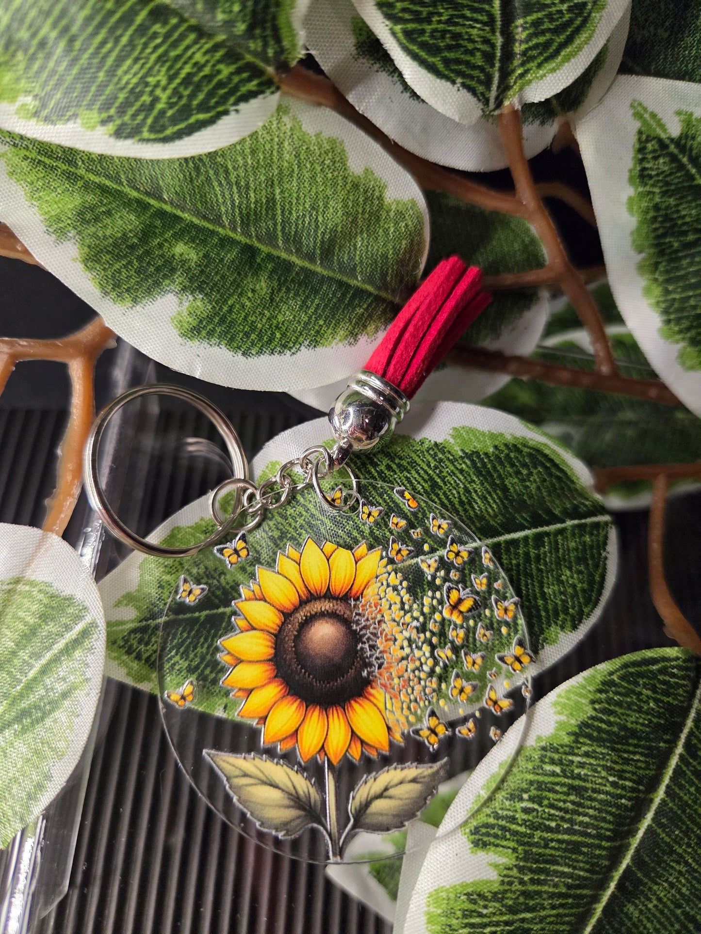 Acrylic Keychains with Tassels – Various Designs & Colours