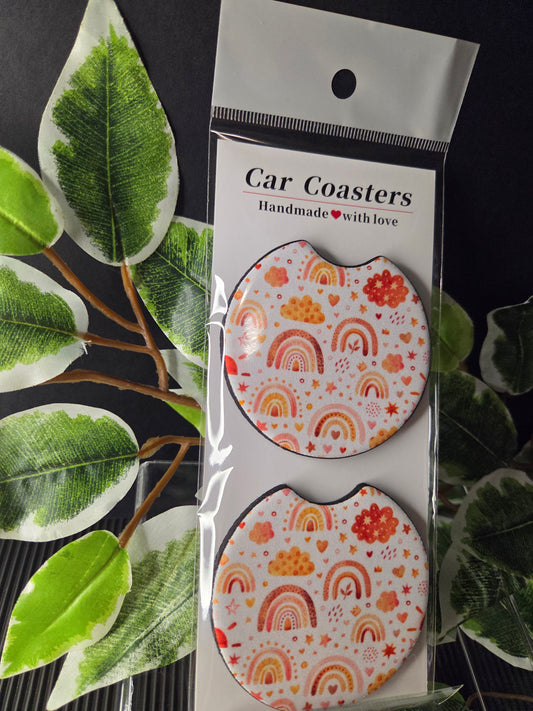 2-Piece Boho Design Car Coaster Set