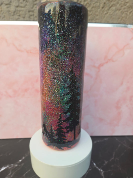 ✨ Galaxy Forest Glitter Tumbler ✨