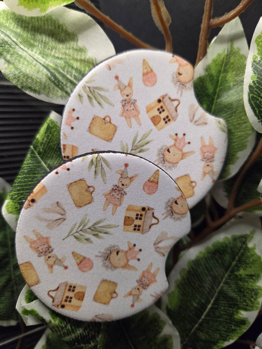 2-Piece Peter Rabbit Design Car Coaster Set