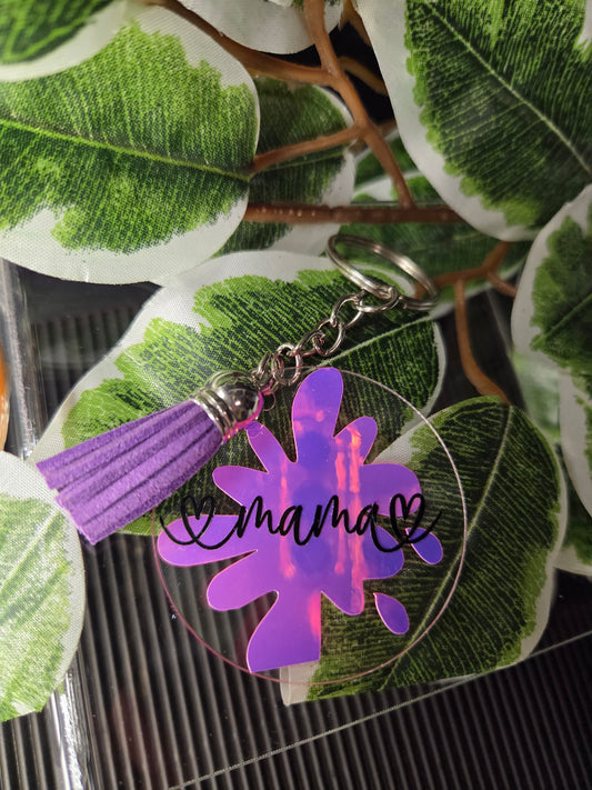 Acrylic Keychains with Tassels – Various Designs & Colours