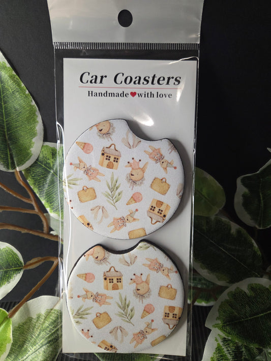 2-Piece Peter Rabbit Design Car Coaster Set